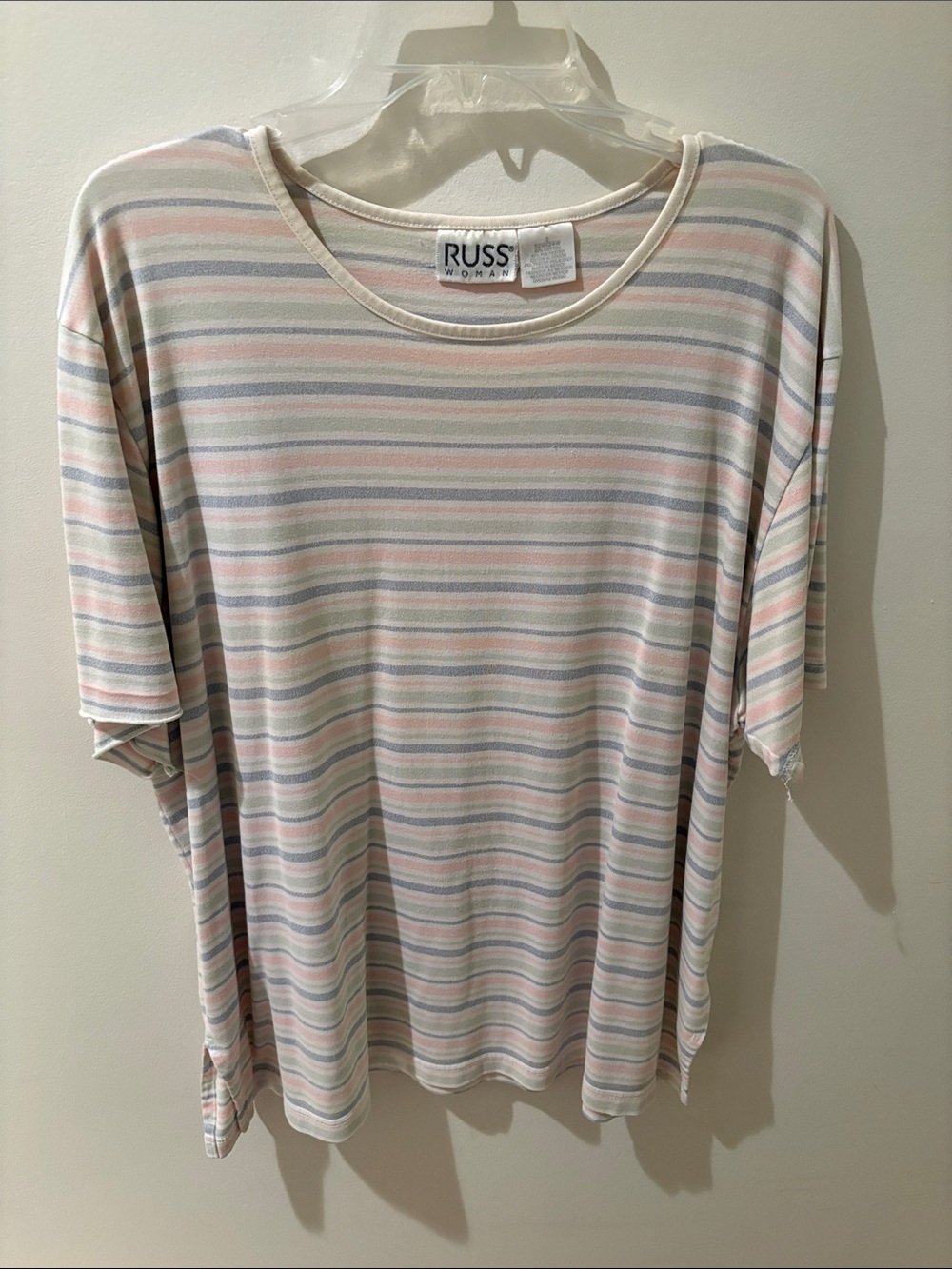 Russ Short Sleeve Pastel Striped Tee - Cream, Pink, Blue